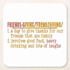 friends - giving / friendgiving poem drink coasters