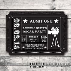 a black and white movie ticket birthday party