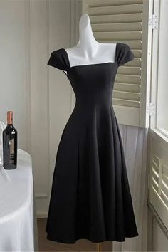 48111561146645|48111561179413|48111561212181 Black Pleated Square Neck Dress, Black Square Neck Pleated Dress, Black Pleated Dress With Square Neck, A-line Banquet Dress, Solid Color A-line Banquet Dress, Solid Color Square Neck Maxi Dress For Party, Summer Pleated Midi Dress For Banquet, Fitted Solid Color Midi Dress For Banquet, Party Dress With Square Neck In Solid Color