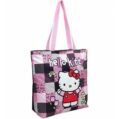 a hello kitty tote bag with pink handles