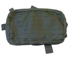 the back side of a green bag with straps