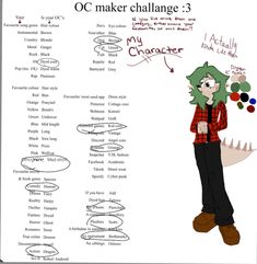 the character sheet for oc maker challenge 3