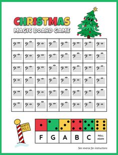 christmas magic board game with letters and numbers to match the letter's name,