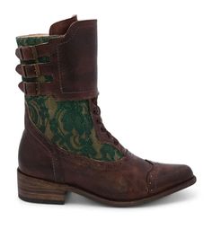 Short Boots | FAYE TEAK RUSTIC Victorian Boots, Boots Mens, Green Lace, Victorian Style, Short Boots, Vegetable Tanned Leather, Teak, Boots, Lace