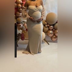 Long Maternity Gown Cream Maternity Fitted Dress, Fitted Cream Maxi Maternity Dress, Fitted Cream Maternity Dress For Wedding, Maternity Gown, Maternity Gowns, Maternity Shoot, Pregnancy Shoot, Maternity Dress, Maternity Dresses