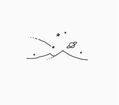 a black and white drawing of an airplane flying in the sky with stars on it