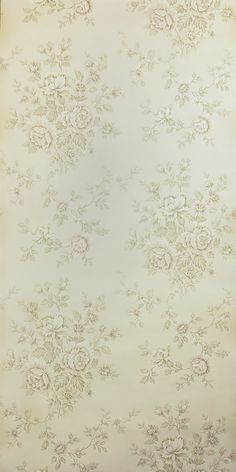 an old fashioned wallpaper with flowers and vines on the back side, in cream