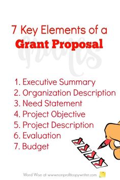 the 7 key elements of a grant proposal