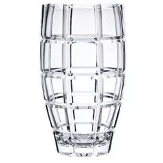 an empty glass vase on a white background