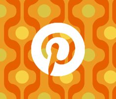 an orange and white pattern with the letter p on it