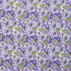 an image of purple flowers on a white background with green leaves and yellow center in the middle