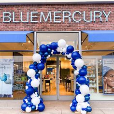 Blue and white balloon arch for grand opening in south windsor ct Organic Balloon Arch, Balloon Quotes, Pink Flamingo Party, Party Fans, Graduation Balloons, Round Balloons, Balloon Shop, Candle Matches, Pep Rally