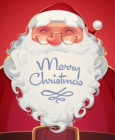 santa claus with merry christmas message