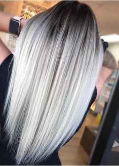 Elegant Hairstyles For Long Hair, Platinový Blond, Real Hair Wigs, Silver Highlights, Frontal Hairstyles