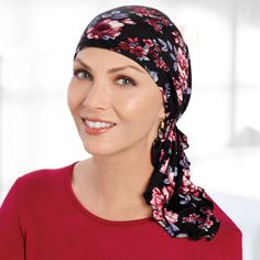 Bella Rose Floral Scarf Head Scarfs, Elegant Scarves, Trendy Hat, Chemo Hat, Floral Scarf, Turbans, Beautiful Lingerie, Accessories Diy, Head Covering