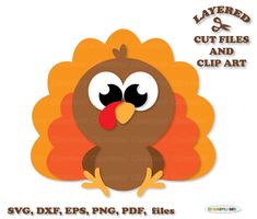 a turkey cut file is shown with the text layered cuts and clip art