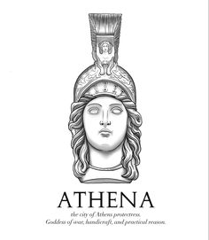 the logo for athena, an ancient greek mythology book written in black and white