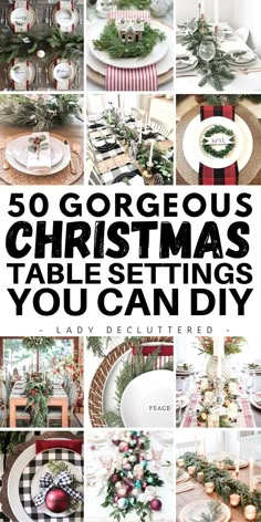 50 Gorgeous Christmas Table Settings You Can DIY Holiday Table Settings Christmas, Themed Tablescapes, Christmas Table Decorations Diy, Christmas Dining Table Decor, Diy Christmas Table, Holiday Tablescape, Centerpiece Christmas