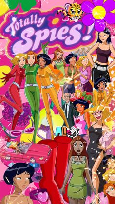 the poster for totally spice's shows many women in different outfits and hair colors