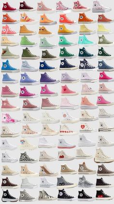 Different Converse Colors, Converse Different Colors, Converse Every Color, Shoes Inspo Converse, Converse Cute Outfits, Converse Colors Outfit, Converse Shoes Colors, All Converse Colors, Outfits To Style With Converse