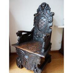 19th Century Historicism Neo Renaissance Throne Armchair with Angel and Satyr Face, 1880s | Chairish Medieval Chair, King Throne Chair, King On Throne, Beautiful Antiques, Angel With Wings, Fantasy Furniture, Victorian Interiors, Throne Chair, Victorian Furniture