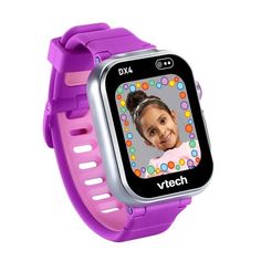 VTech KidiZoom Smartwatch DX4 Horizon - Purple Kidizoom Smartwatch, Watches For Kids, Telling Time Practice, Baby Learning Toys, Sensory Development, Top Toys, Wearable Tech, Telling Time, Micro Usb Cable