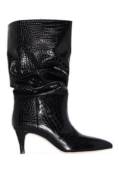 Slouchy Ankle Boots, Designer Ankle Boots, Shoe Chart, Womens Designer Boots, Leather Biker Boots, Slouchy Boots, Paris Texas, Croc Leather, Heels Boots