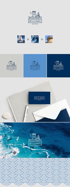 Logo design full branding Coastal Packaging Design, Hotel Identity Design, Nautical Branding Design, Hotel Brand Identity Design, Sea Logo Design Ideas, Resort Logo Design Ideas, Luxury Travel Branding, Beach Hotel Logo, Hotel Logo Design Ideas