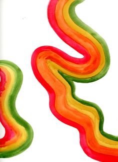 an image of colorful swirls painted on white paper