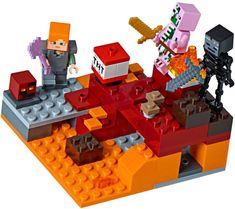 the legos are playing with each other in their own building blocky set,