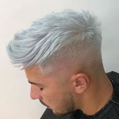 Embracing the Silver Streaks: The Rise of White Hair Color for Men 2023 - mens-club.online Mens Comb Over Haircut, Classic Hair Color, Platinum Silver Hair Color, Platinum Blonde Hair Men, Men's Hair Color, White Hair Men