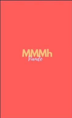 the mmmh logo on a red background with yellow and pink letters in it