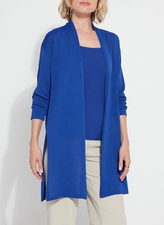 color=Cobalt Pop Elegant Fine Knit Blue Sweater, Elegant Blue Fine Knit Sweater, Elegant Blue Knit Cardigan, Blue Fine Knit Long Sleeve Cardigan, Blue Fine Knit Sweater For Layering, Blue Long Knit Sweater, Long Blue Knit Sweater, Long Blue Cardigan, Beach Wedding Black