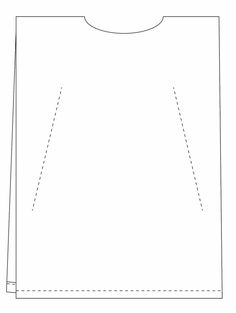 the front and back side of a white paper bag with a line drawn across it