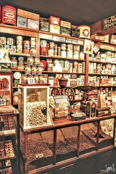 a store filled with lots of different types of food and condiments on display