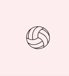 a black and white volleyball ball on a pink background