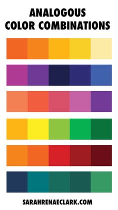 the color scheme for various colors in different shades