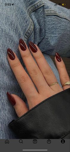 Marion Nails Acrylic, Almond Acrylic Nails Dark Skin, Acrylic Nails Ideas Autumn, Fall Almost Nails, Burnt Orange Nail Designs Fall, Design Fall Nails, Cute Nails Fall Colors, Fall Nails Burgundy Oval, November Simple Nails