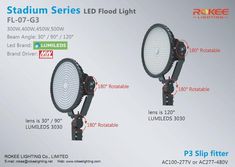 two different types of led flood lights are shown in this advertizer's description