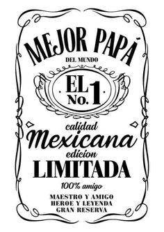 an old fashioned label for a liquor bottle with the word mejor papa on it