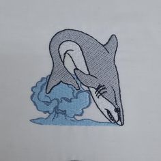 a dolphin jumping out of the water with its mouth open