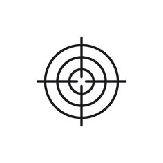 a black and white line drawing of a crosshaired target on a white background