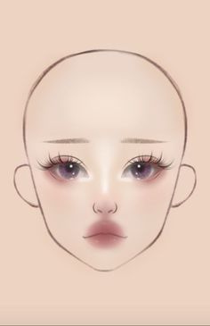 Douyin Makeup Drawing, Makeup Ideas Drawing, Bunny Makeup, Asian Makeup Tutorials, Gyaru Makeup, Face Charts, Makeup Drawing, Make Up Tutorials, Learn Makeup