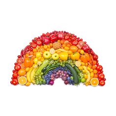 a rainbow made out of fruits and vegetables