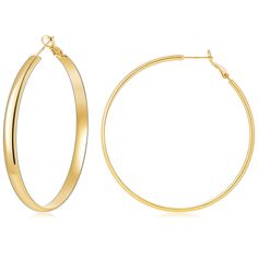 PRICES MAY VARY. Lightweight: Approx 0.3oz thick hoop earrings for women trendy, comfortable for everyday wear and you don’t even feel them Hypoallergenic: 14k gold hoops earrings for women with 925 sterling silver post, no lead or nickel hypoallergenic hoop earrings for women's sensitive ears Size: 5mm thick, 60mm diameter elegant gold earrings hoops, 20 gauge post with sturdy secure clasp, easy to put on and take off Shiny: Handcrafted high polished finish thick gold hoop earrings 14k real gol Real Gold Hoop Earrings, Gold Hoops Earrings, Thick Gold Hoop Earrings, Thick Gold Hoops, Thick Hoop Earrings, 14k Gold Hoop Earrings, Small Gold Hoop Earrings, Small Gold Hoops, Gold Earrings For Women