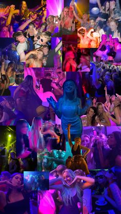 a collage of people dancing and having fun in the night club or nightclubs