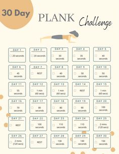 the 30 day plank challenge is shown here