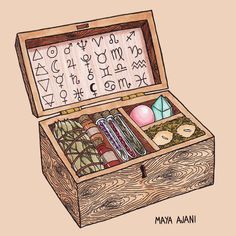 Tarot Box Diy, Witch Rituals, Wiccan Spell Book, Crystal Box, Magic Box, Witch Magic