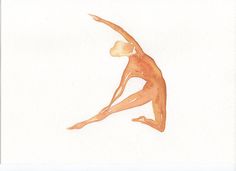 a drawing of a woman doing yoga in the air with her arms spread out and legs crossed