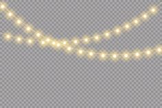 a string of lights on a transparent background